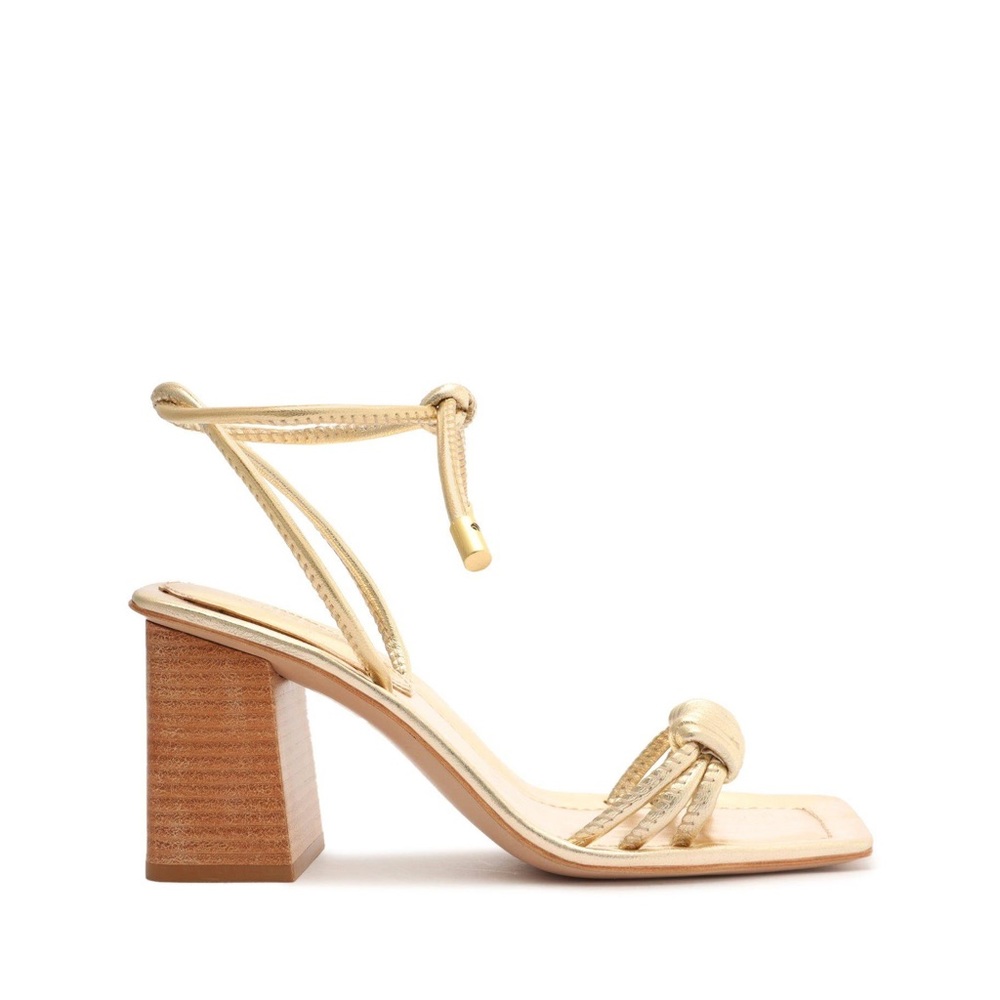Schutz Gold Leather Sandals